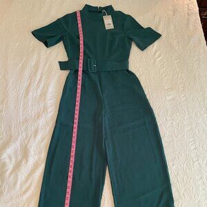 NWT: Boden Sophie Belted Jumpsuit Mock Neck Short Sleeve, US2P/UK6P